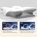 Ergonomisk nackkudde med minnesskum med avtagbart tvättbart överdrag för ortopedisk sömn, nacksmärta och buksmärtor (55X35X13 Cm) Naty Shop cervikala ortopediska kuddar