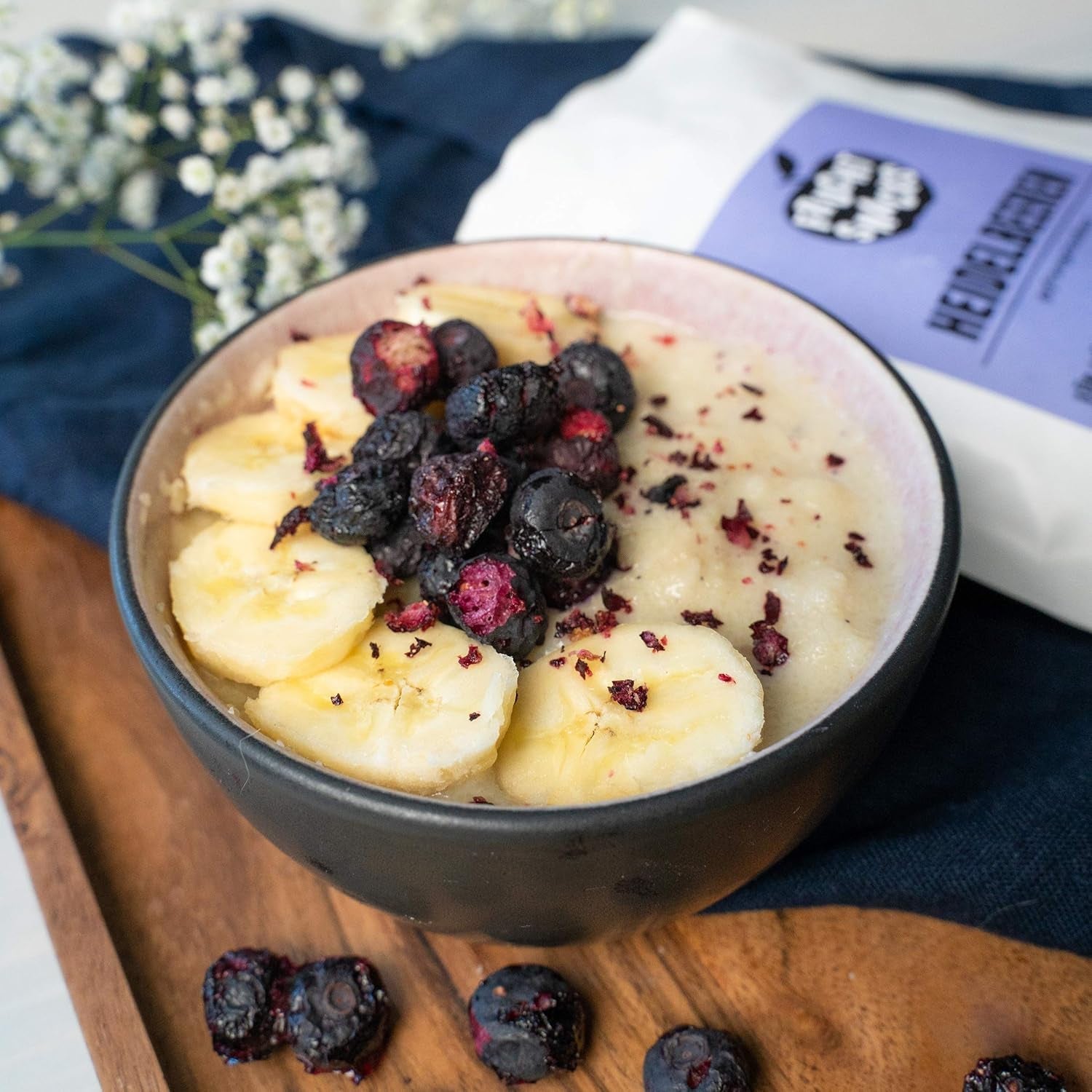 Frystorkade blåbär: 100g torkade odlade blåbär för smoothies, müsli, grötpålägg - frystorkade bär utan tillsatt socker - NutriPur frystorkade blåbär Torkade produkter Naty Shop