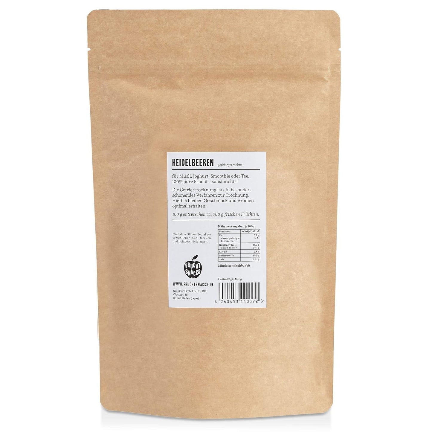 Frystorkade blåbär: 100g torkade odlade blåbär för smoothies, müsli, grötpålägg - frystorkade bär utan tillsatt socker - NutriPur frystorkade blåbär Torkade produkter Naty Shop