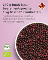 Frystorkade ekologiska blåbär BUAH® | Frystorkade ekologiska blåbär utan tillsatt socker | 100 % frystorkad frukt (vegansk, glutenfri, laktosfri) | Idealiskt mellanmål (140g) Naty Shop uttorkade produkter