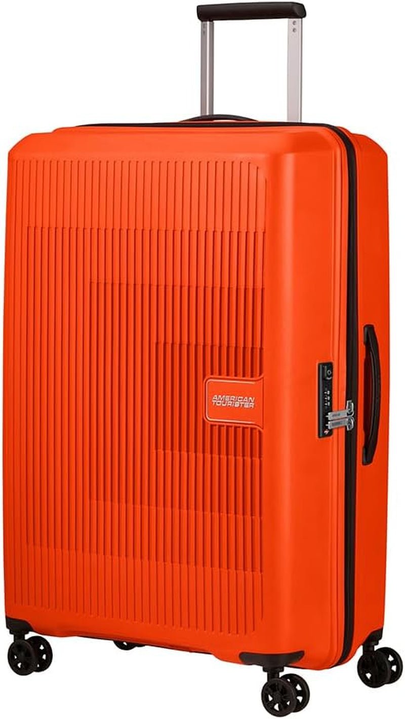 American Tourister Aerostep - Spinner L, Expanderbar resväska, 77 cm, 101,5/109 L, Orange (Bright Orange) Bagage och reseutrustning Naty Shop