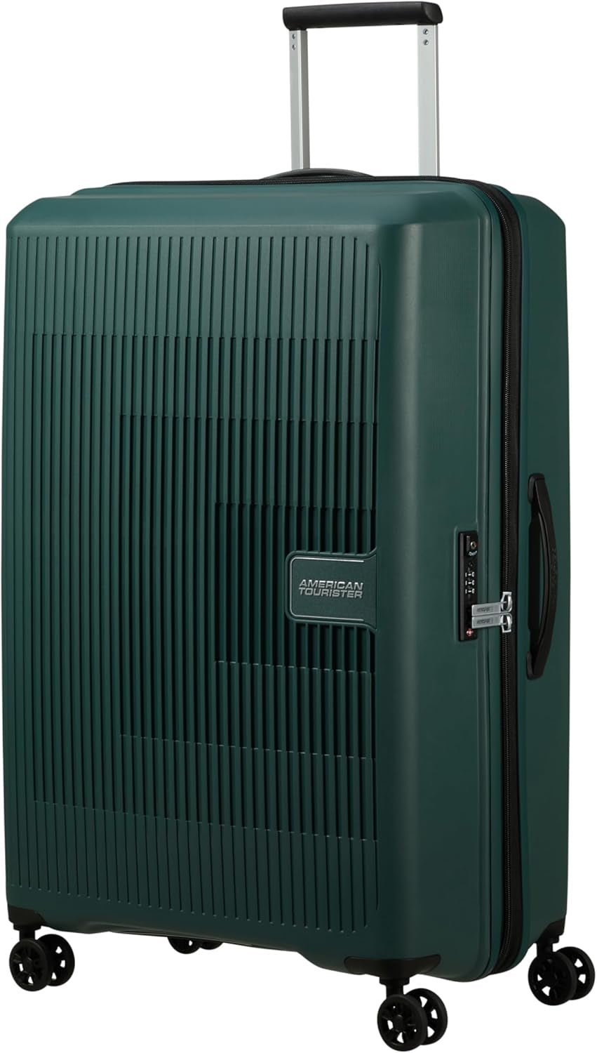 American Tourister Aerostep - Spinner L, Expanderbar resväska, 77 cm, 101,5/109 L, Orange (Bright Orange) Bagage och reseutrustning Naty Shop Green (Dark Forest) L (77 cm - 101,5/109 L)