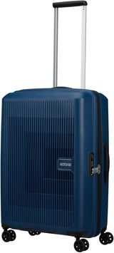 American Tourister Aerostep - Spinner L, expanderbar resväska, 77 cm, 101,5/109 L, Orange (Bright Orange) Bagage och reseutrustning Naty Shop Blue (Marinblå) M (67 Cm - 66,5/72,5 L)