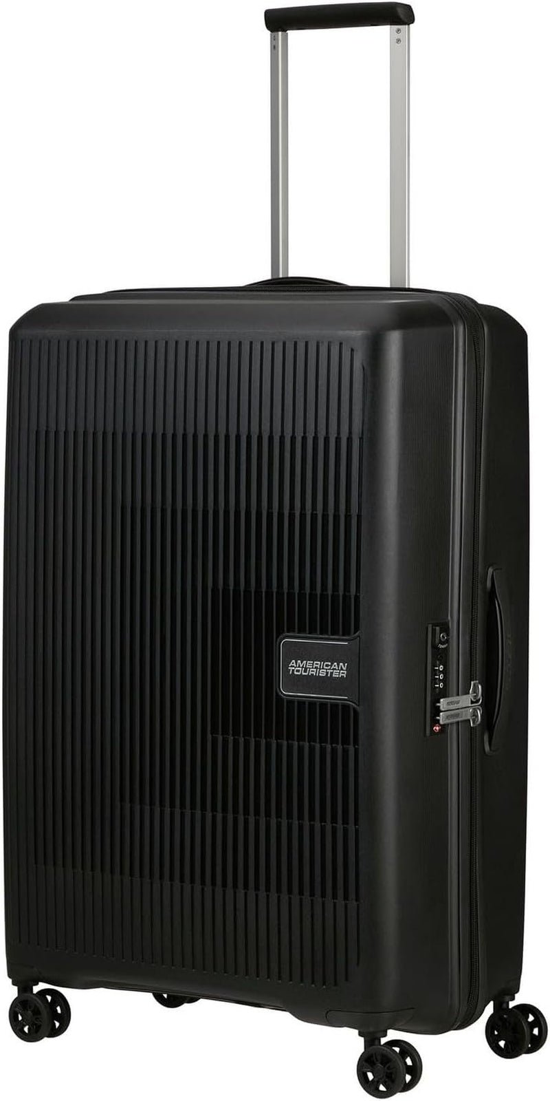 American Tourister Aerostep - Spinner L, expanderbar resväska, 77 cm, 101,5/109 L, Orange (Bright Orange) Bagage och reseutrustning Naty Shop Svart (Svart) L (77 cm - 101,5/109 L)