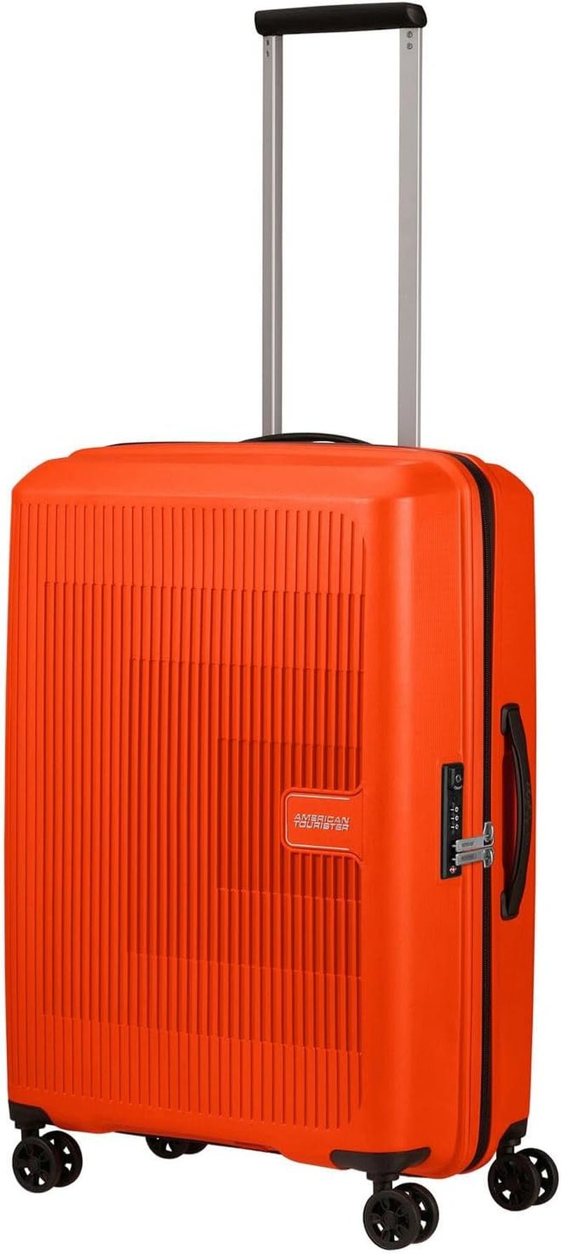 American Tourister Aerostep - Spinner L, expanderbar resväska, 77 cm, 101,5/109 L, Orange (Bright Orange) Bagage och reseutrustning Naty Shop Orange (Bright Orange) M (67 Cm - 66,5/72,5 L)