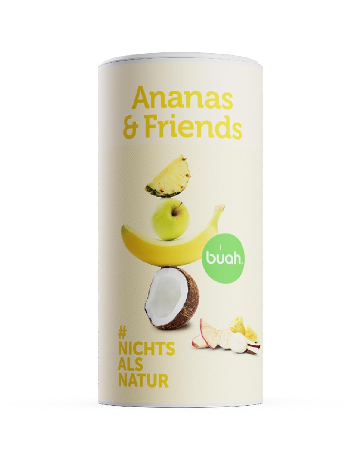 Frystorkad fruktmix BUAH® | Frystorkade ananas, bananer, äpplen och kokosnötter utan tillsatt socker | 100 % frukt | Vegansk, glutenfri, laktosfri (192 g) Naty Shop Dehydrerade produkter Standardtitel