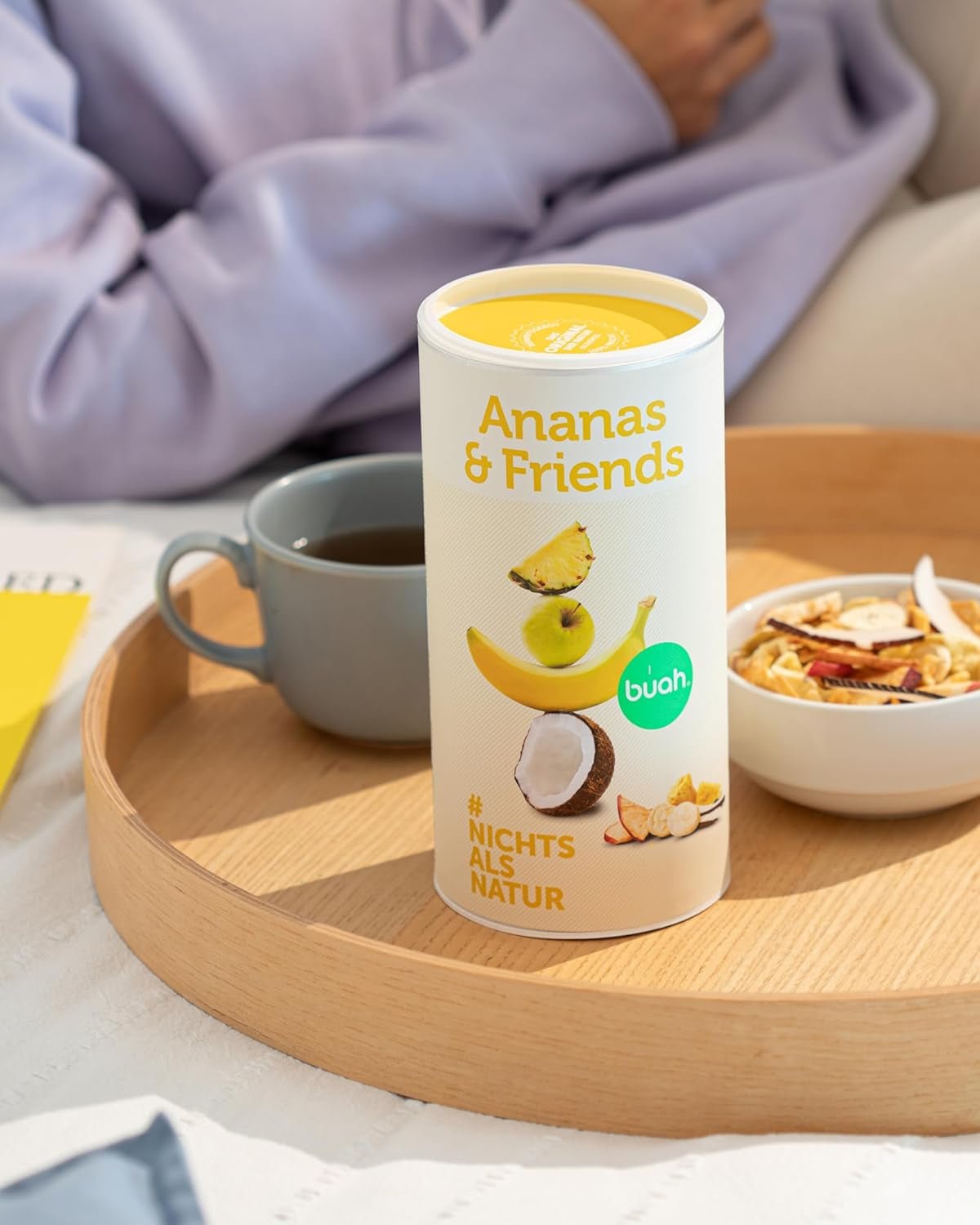 Frystorkad fruktmix BUAH® | Frystorkade ananas, bananer, äpplen och kokosnötter utan tillsatt socker | 100 % frukt | Vegansk, glutenfri, laktosfri (192g) Naty Shop torkade produkter