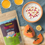 Blandning av frystorkade frukter "Tropic-Mix" 100g I Skogsfrukter och torkade frukter I Blandning av kokos, drakfrukt, mango och ananas I NutriPur Dehydrerade produkter Naty Shop