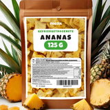 Frystorkad ananas 125g stora bitar, Frystorkad frukt utan tillsatser 100% ren - Naturlig torkad frukt - Torkad ananas, torkad frukt från Foozia Dehydrerade produkter Naty Shop 125G