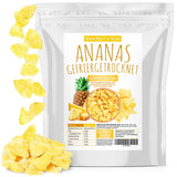 Frystorkad ananas 250g, stora bitar, frystorkad frukt i skivor, osötad, fruktiga ananasbitar, torkad ananas Dehydrerade produkter Naty Shop Standardtitel