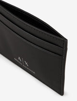 Armani Exchange Herrlogotyp Resetillbehör i slätt läder - Korthållarskydd, svart herrplånbok Naty Shop