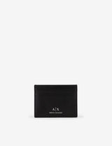 Armani Exchange Herrlogotyp Resetillbehör i slätt läder - Korthållarskydd, svart herrplånbok Naty Shop
