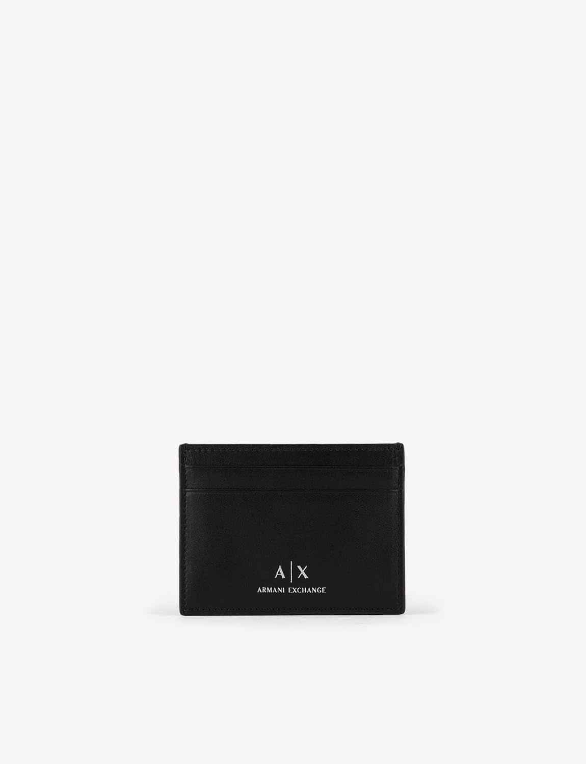 Armani Exchange Herrlogotyp Resetillbehör i slätt läder - Korthållarskydd, svart herrplånbok Naty Shop