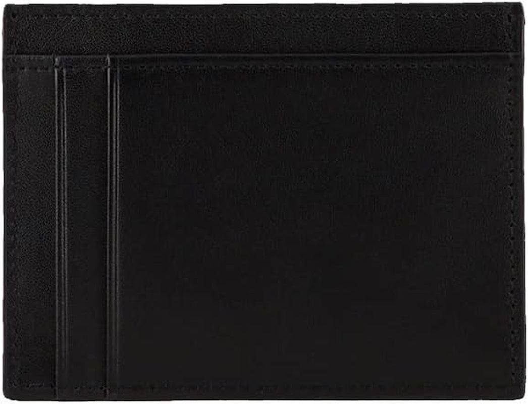 Armani Exchange Logotyp för män Slät Läder Resetillbehör Korthållare Fodral Svart Naty Shop Herrplånbok Svart S