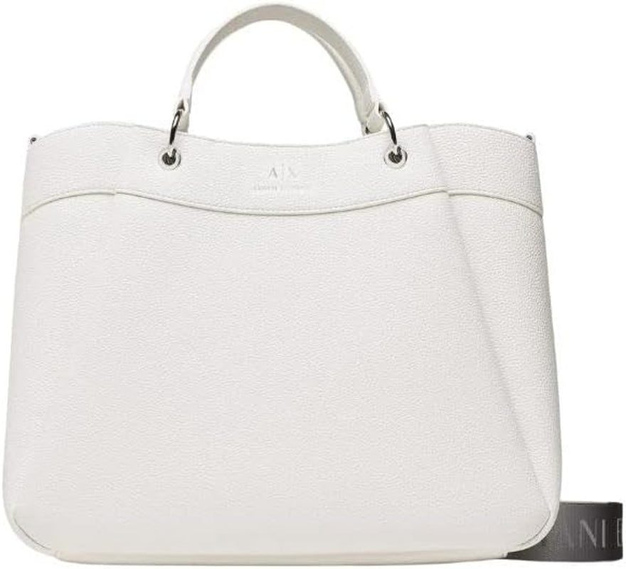 Armani Exchange Essential for Women, Wave, Silvertryckt logotyp Shopping L Damväskor Naty Shop White