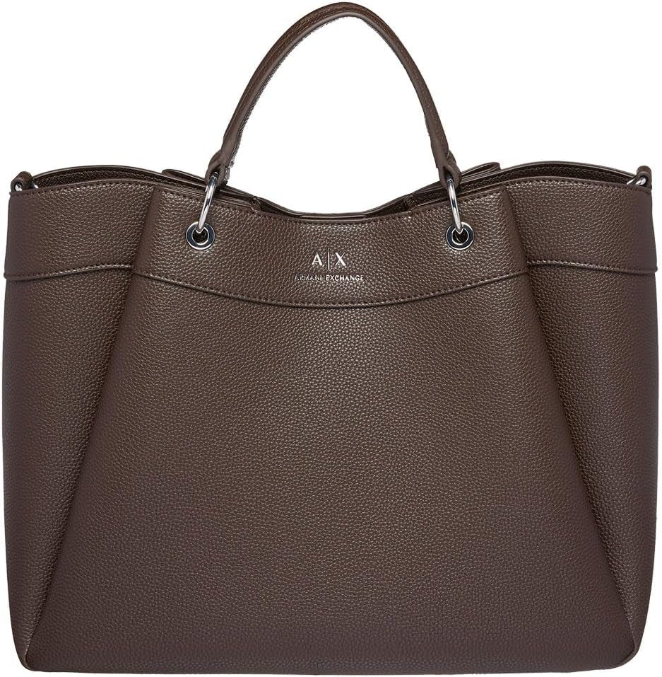 Armani Exchange Essential for Women, Wave, Silvertryckt logotyp Shopping L-väskor Dam Naty Shop Liquor