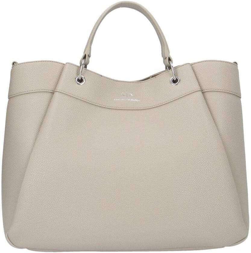 Armani Exchange Essential for Women, Wave, Silvertryckt logotyp Shopping L-väskor Dam Naty Shop Pisco
