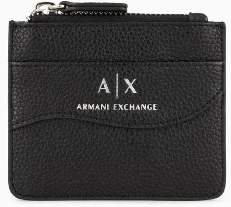 Armani Exchange Small Snap Credit Bälte för kvinnor Resetillbehör-kuvertkorthållare Svart plånbok Dam Naty Shop Svart En storlek passar alla