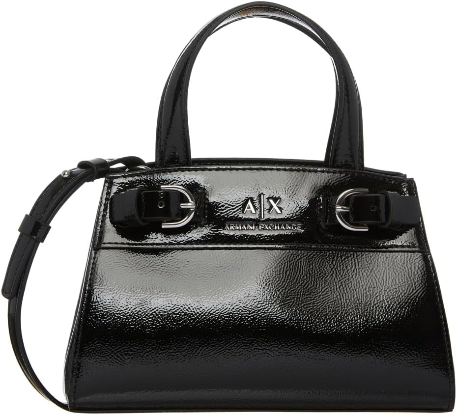 Armani Exchange Dam Milano 91 Liten storlek Blank Yta Tote S-väskor Dam Naty Shop Svart