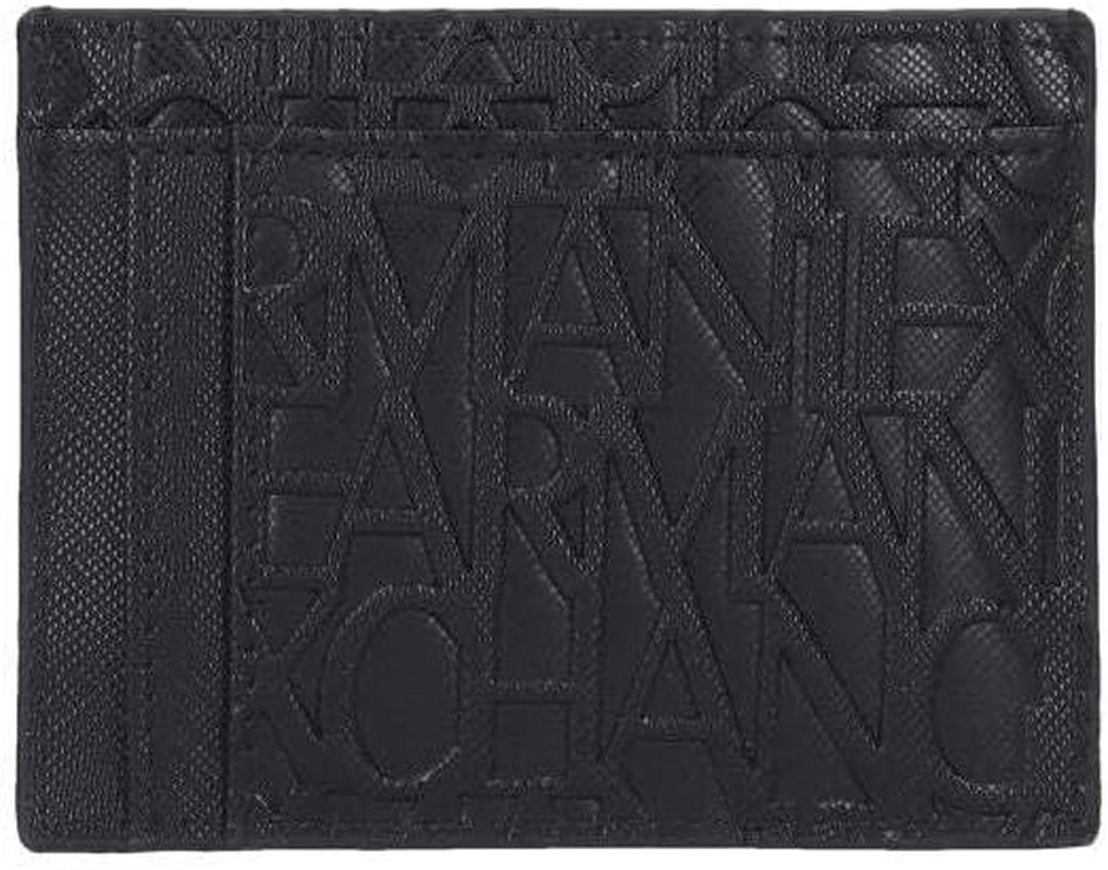 Armani Exchange Herr Essential Ivan SLG, Logo All Over Elegant och funktionell kreditkortshållare, Nero Wallet Men Naty Shop