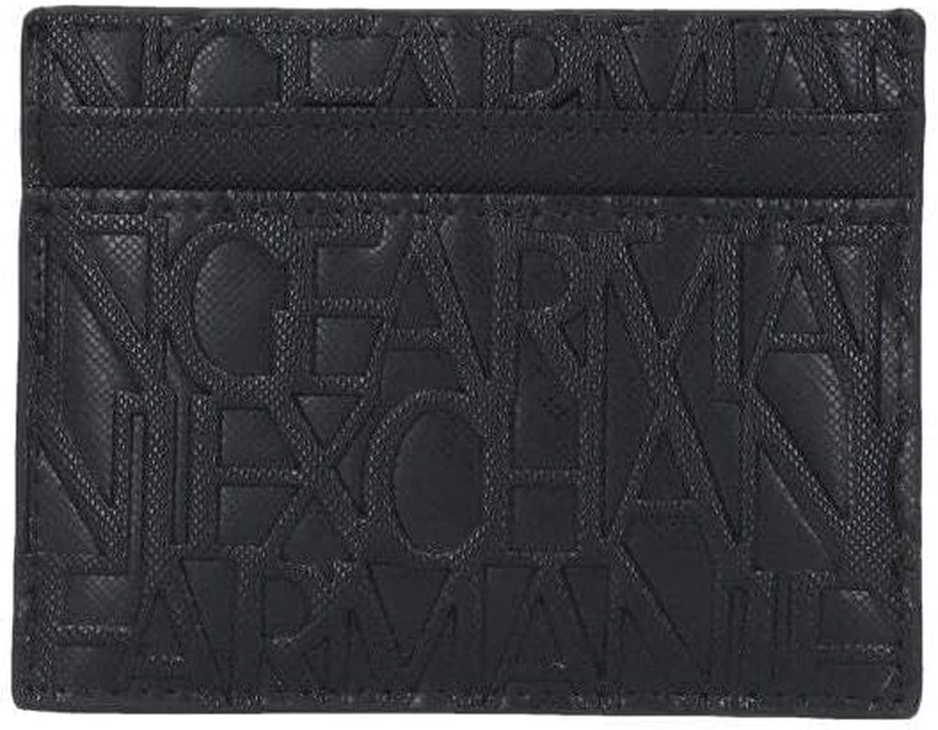 Armani Exchange Herr Essential Ivan SLG, Logo All Over Elegant och funktionell kreditkortshållare, Nero Herrplånbok Naty Shop Nero One Size Passar alla
