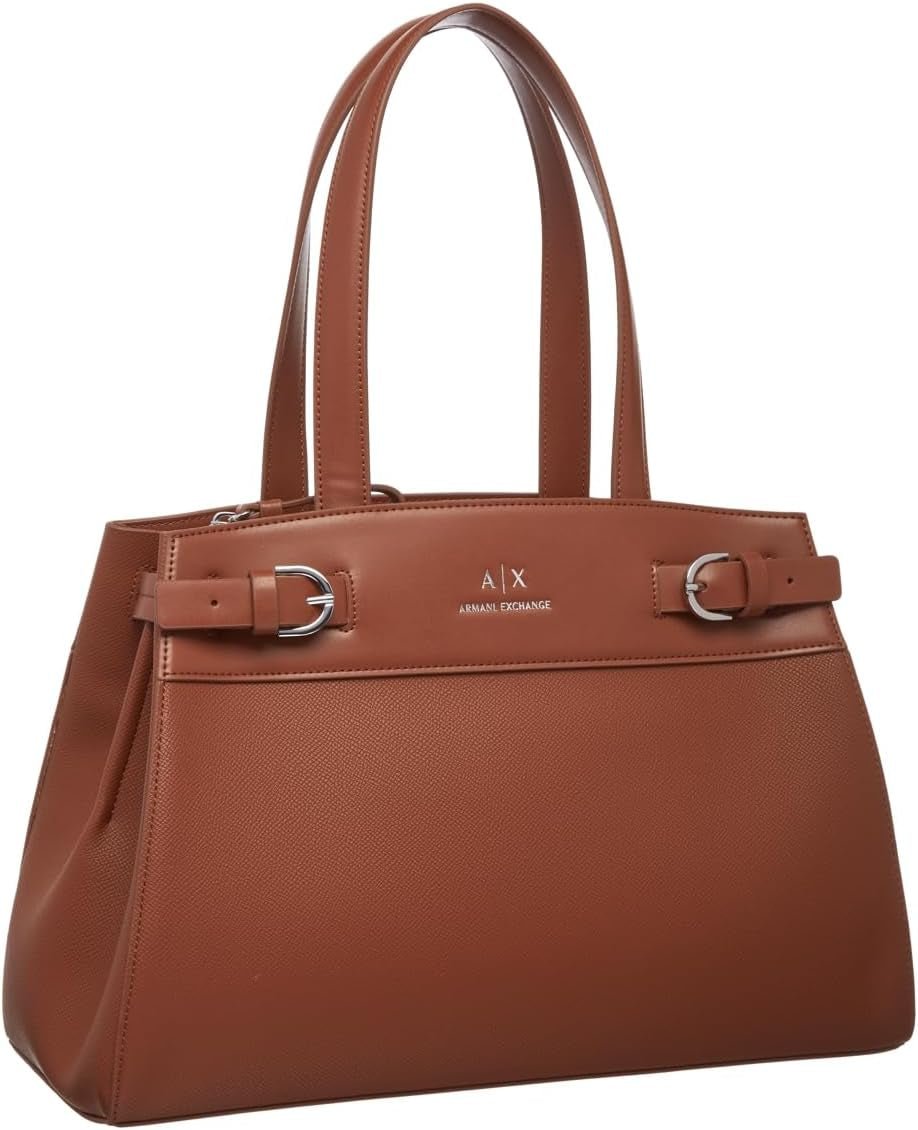 Armani Exchange Women's Essential, Milano 91, Double Bucke L Tygväska Naty Shop-väskor för kvinnor