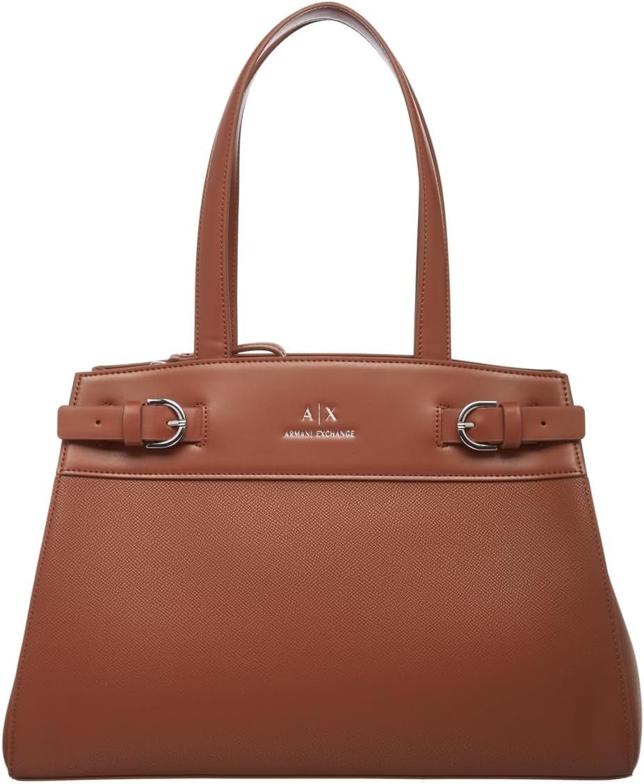 Armani Exchange Women's Essential, Milano 91, Double Bucke L Tygväska Naty Shop Damväskor Ljusbrun