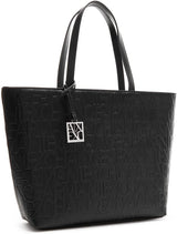 Armani Exchange Women's Liz - Open Medium Shopping-handväska, Nero Black, 28x11x40 cm (L x H D) EU Damväskor Naty Shop