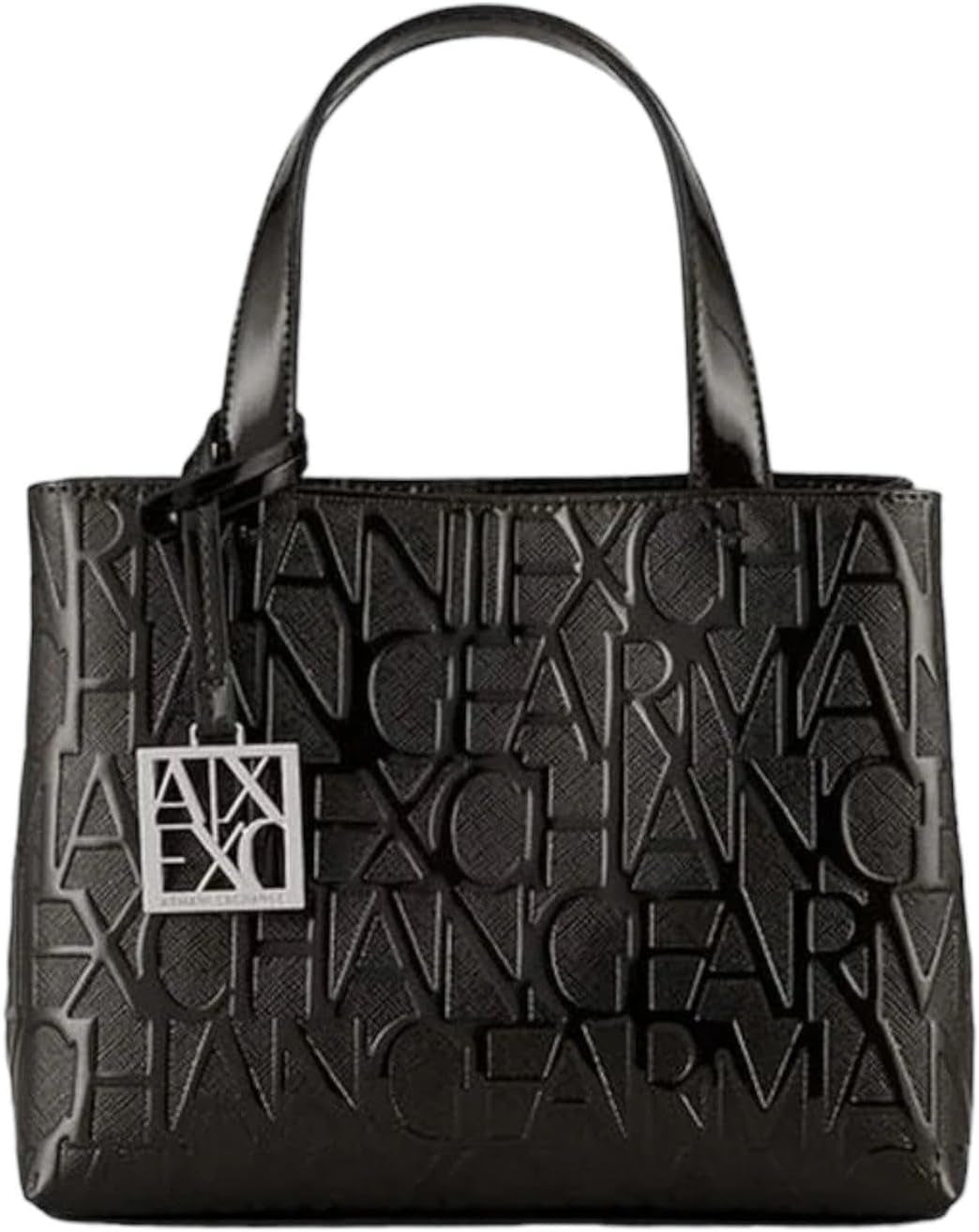 Armani Exchange Womens Liz Small Open Shopping Bags Women Naty Shop Patent Black S