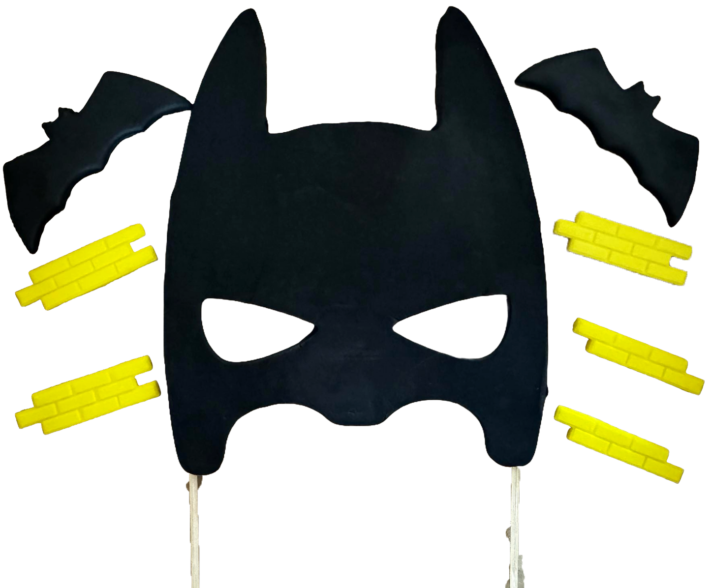 Set med 8 ätliga sockerdekorationer, Batman Sugar Paste Decorations Naty Shop