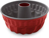 Rossana, Puddingform med kon 23 cm, non-stick beläggning, röd/grå färg, rostfritt stål Formar och bakplåtar Naty Shop