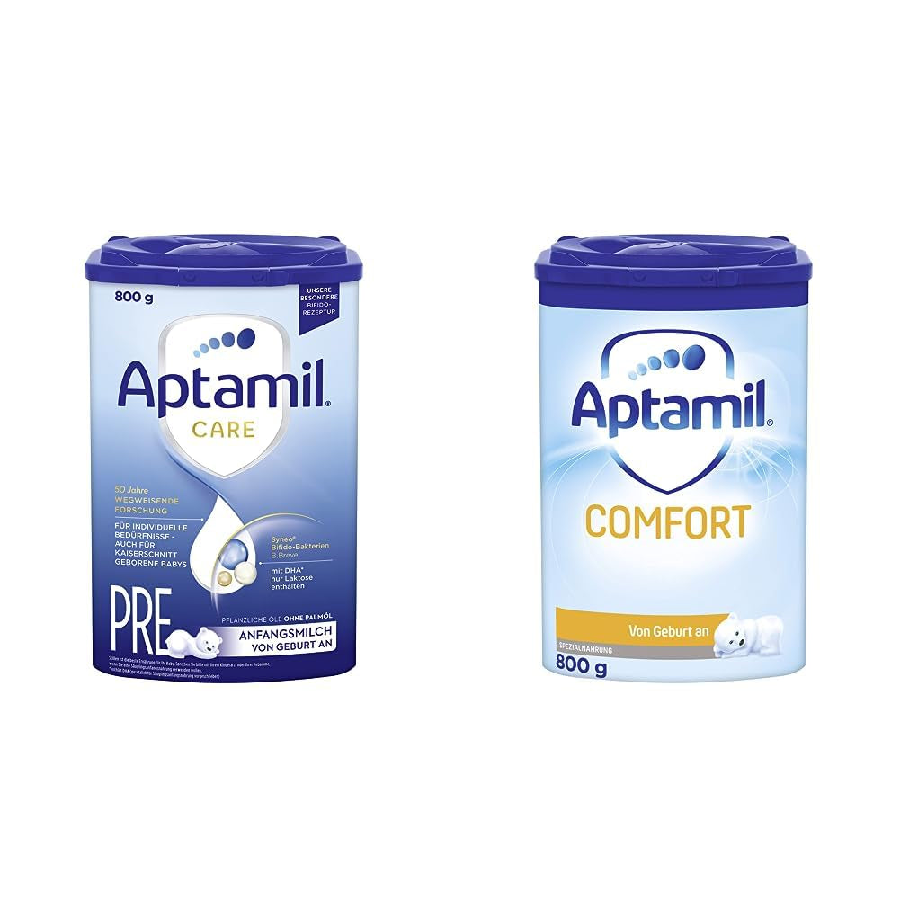 Aptamil Care PRE – Anfangsmilch von Geburt an, Mit DHA & Comfort – Spezialnahrung von Geburt an, Zum Diet Management, Bei Koliken, Blähungen & Verstopfungen, Palmöl, Milchpulver, 1x 800 g
