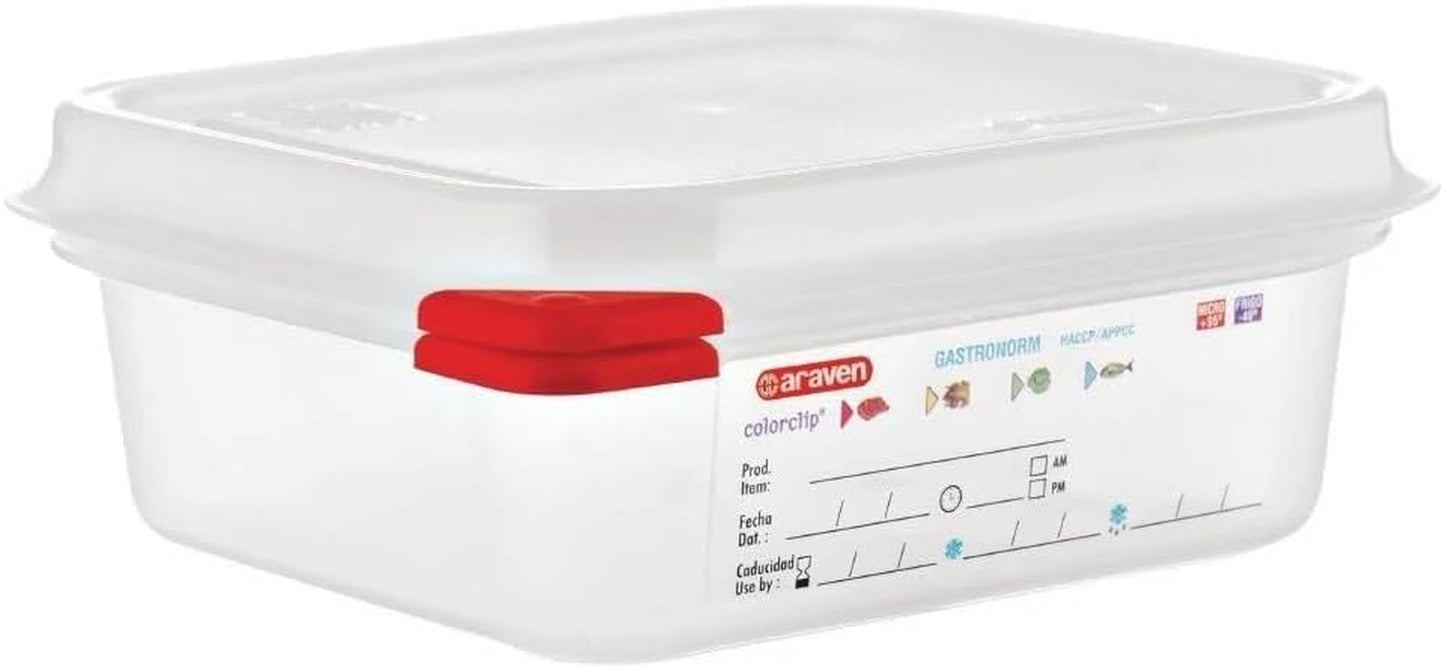 03350 PP Matbehållare GN med lock, 1,1 l, 65 mm (4 st) Matförvaringslådor Naty Shop