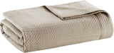 Madison Park 100 % egyptisk bomull Andas komfortfilt Premiumstickad Lyxsäsong Lättviktsöverdrag för bäddsoffa Soffa Full/Queen Bed Rose Naty Shop Khaki King Täcken och täcken