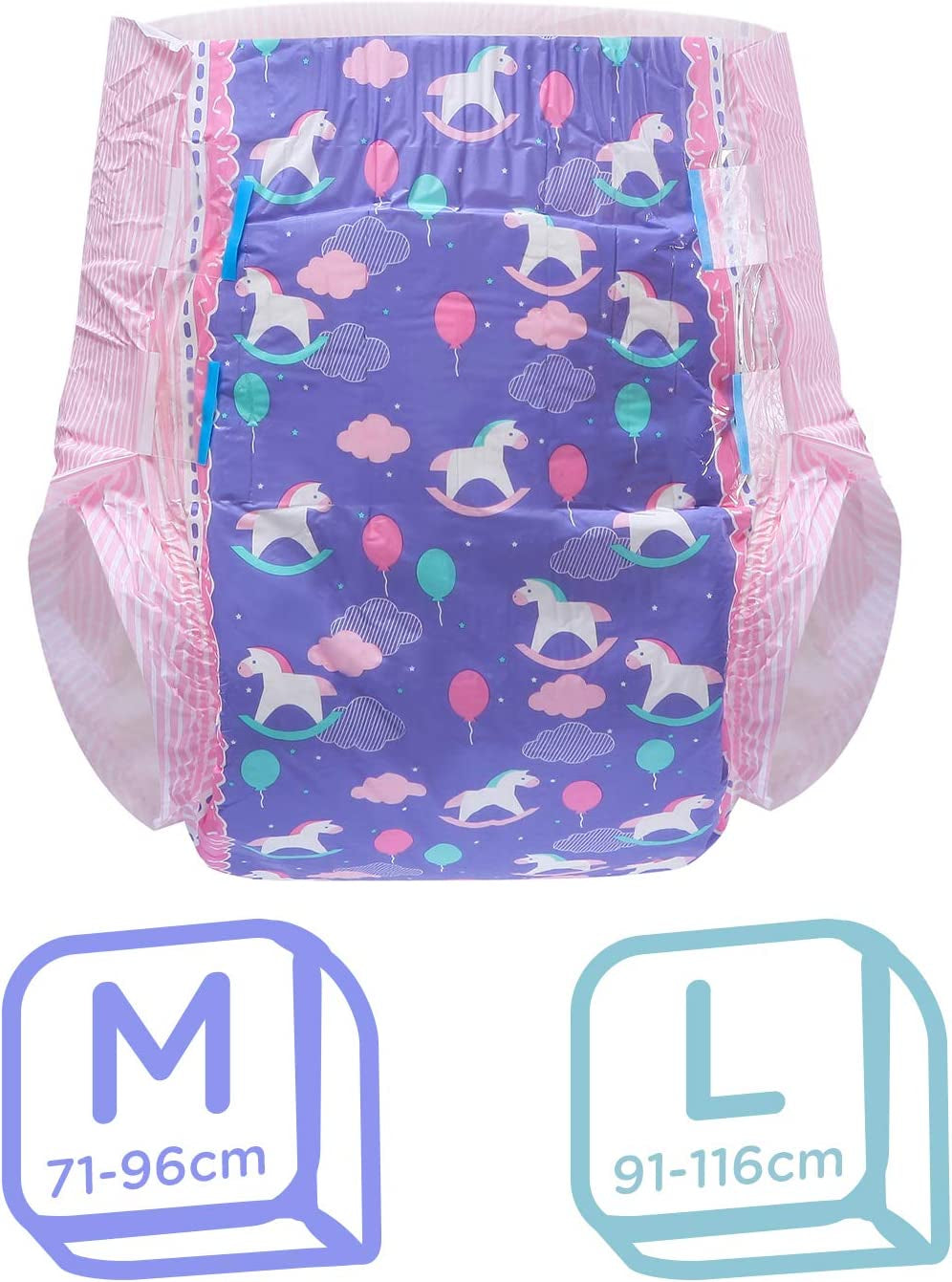 Vuxentryckta blöjor 5500-5800ml 10 stycken - Small Fantasy (M)