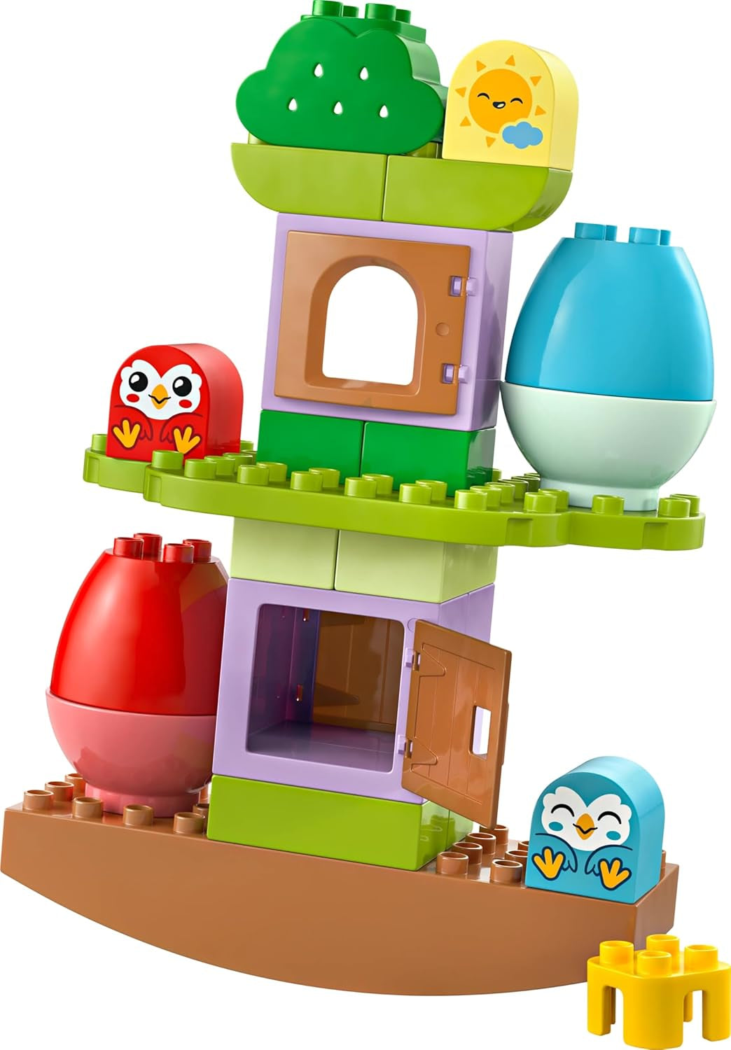 LEGO DUPLO träd för balansering och stapling, utvecklingsleksak, byggset för barn från 18 månader, kreativ leksak för barn, pedagogisk leksak med 2 leksaksfåglar 10440 Byggset Besuche den LEGO-Store