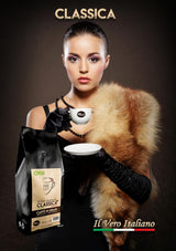 NIK CAFE' – Classico-blandning – rostade kaffebönor. Hans excellens, den robuste. 100% robust