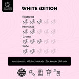 KING'S COFFEE - WHITE EDITION - lätt blandning 100% Arabica från Etiopien, Mexiko, Peru och Tanzania - liten sats rostning i Italien - hela espressobönor för portafiltermaskiner - 1 kg