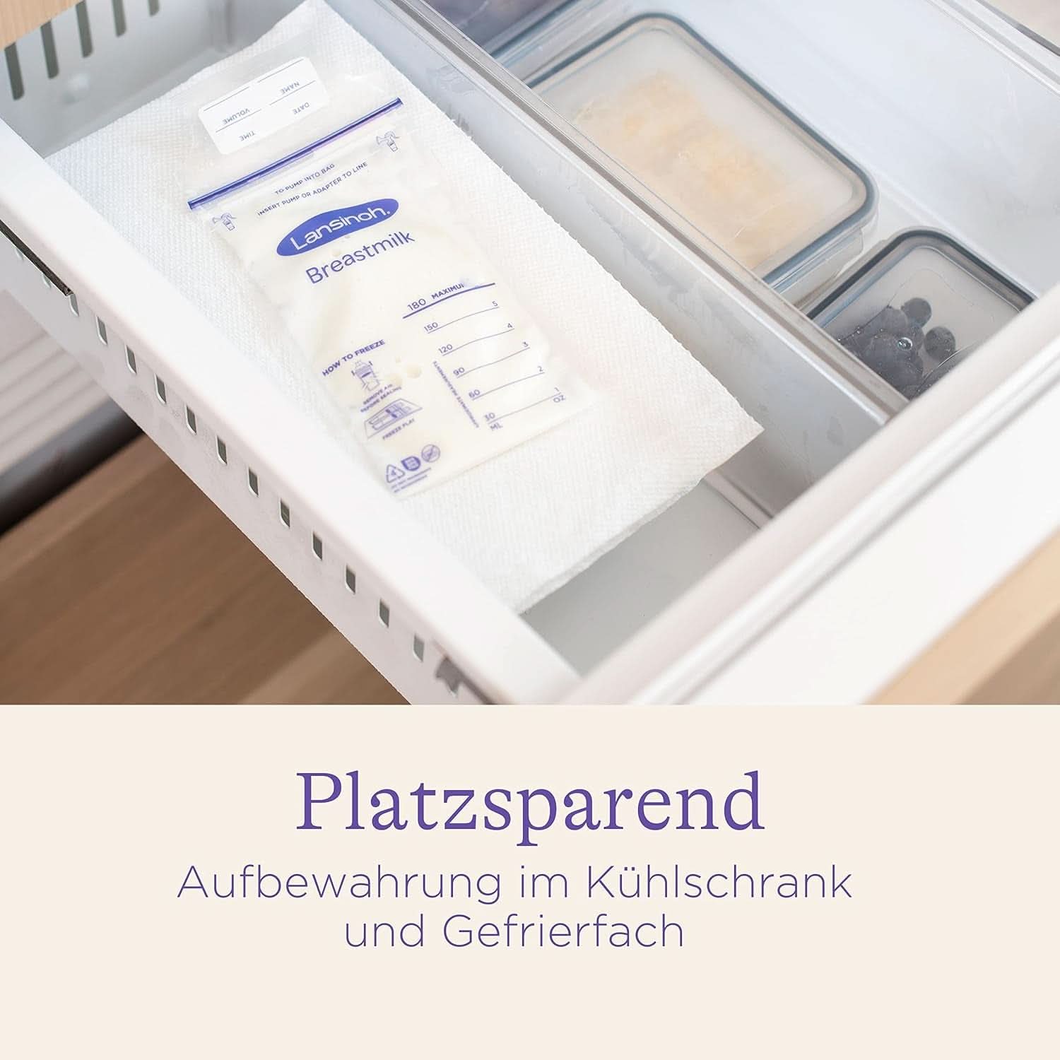 Lansinoh Muttermilchbeutel - 25 Stück - Zum Sicheren Aufbewahren Und Einfrieren Von Muttermilch - Hygienisk & Platzsparend Tillbehör Mat och Amning Bebe Naty Shop