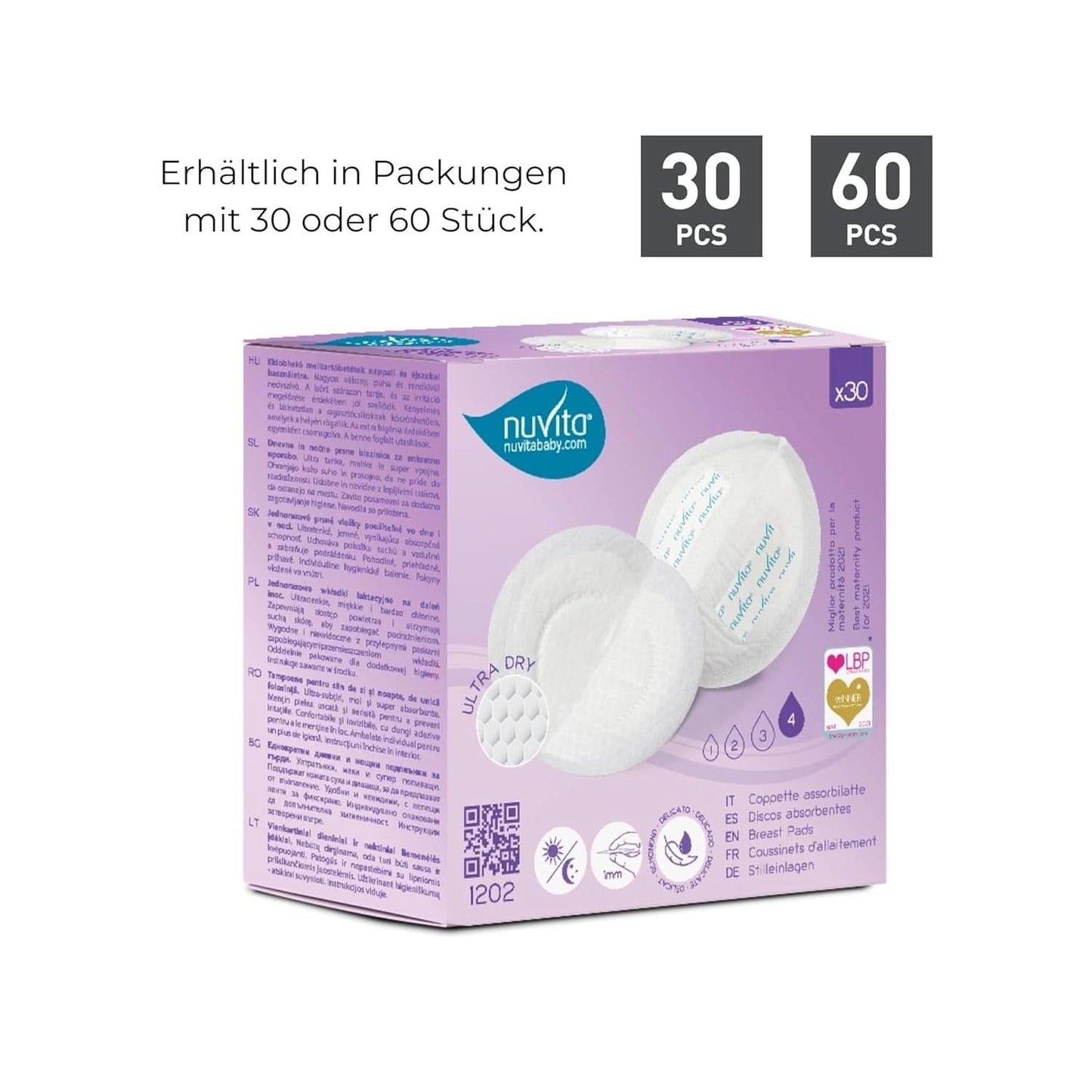 Nuvita 1202 - Absorbenter för dag- och nattamning Tillbehör Mat och amning Bebe Naty Shop