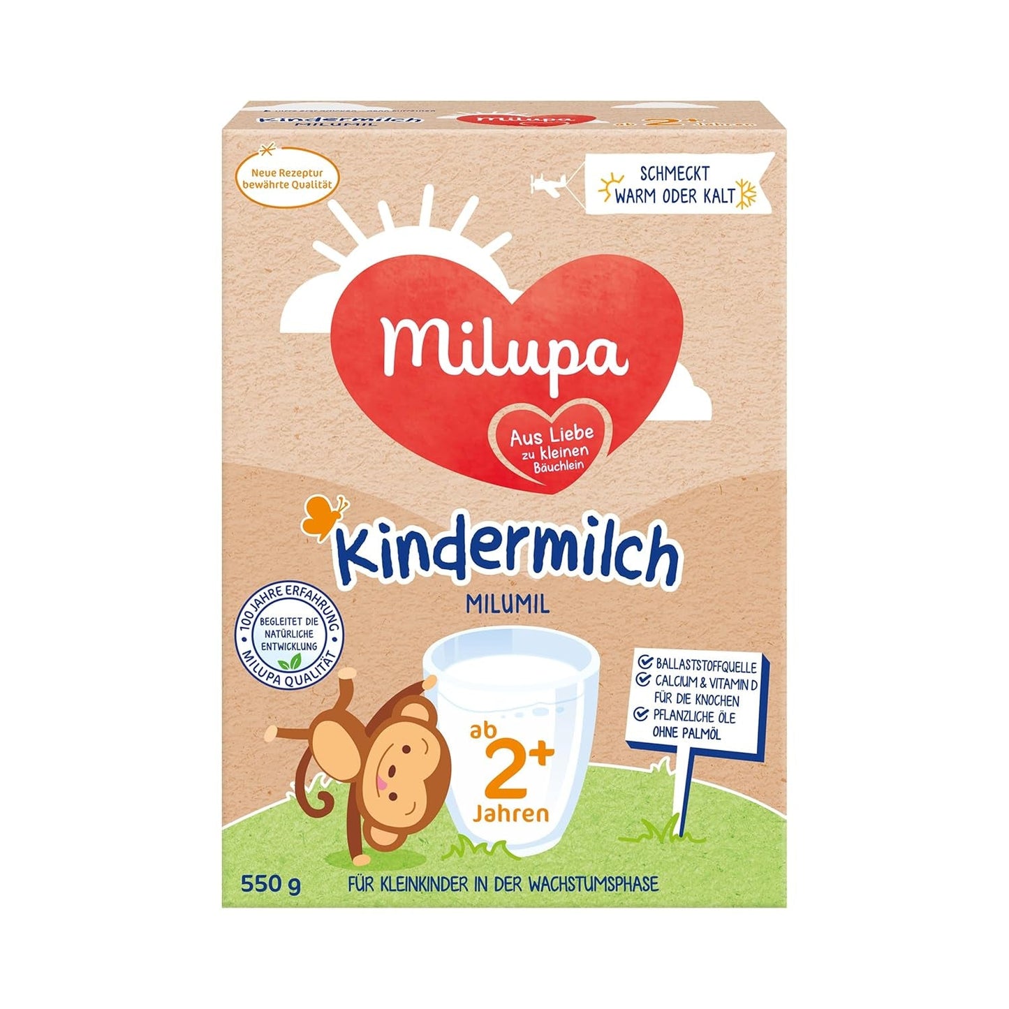 Milupa Milumil Tillväxtmjölk 2+ - Från 1 år - För små barn i tillväxtfasen - 5 x 550 g