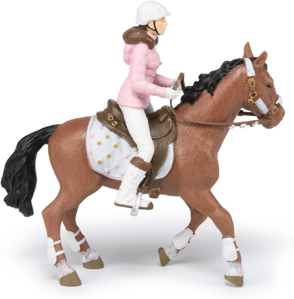 PAPO - Hästfigur - Rider Fashion Winter, passion för ridning, leksak för barn från 3 år. Naty Shop actionfigurer