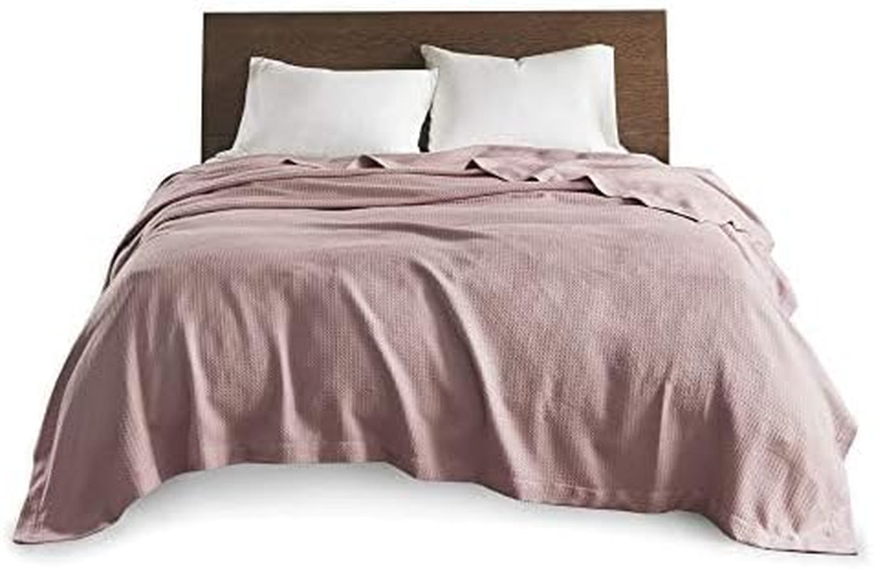 Madison Park 100 % egyptisk bomull Andas täckefilt Premium Stickad Lyxsäsong Lättviktsöverdrag för bäddsoffa och soffa Hel/Queen Bed Rose Naty Shop Täcken och täcken