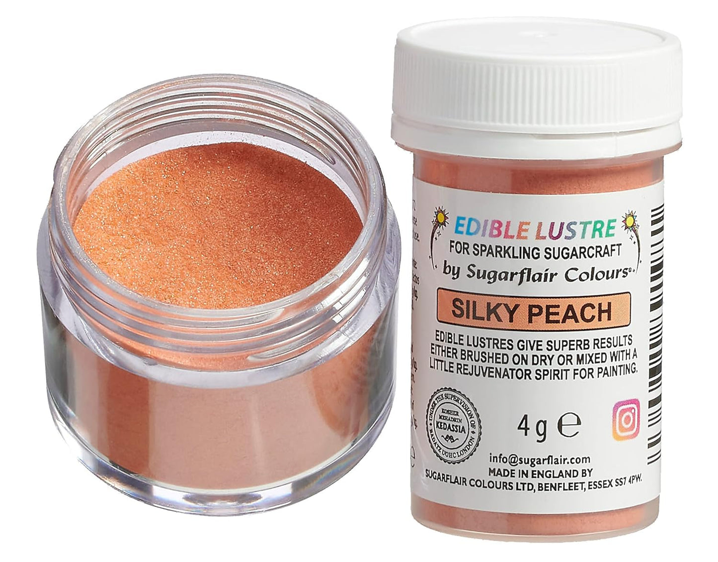 Sugarflair Edible Luster, ätbart glitter, persika, 4 gram Glitter Naty Shop Standardtitel