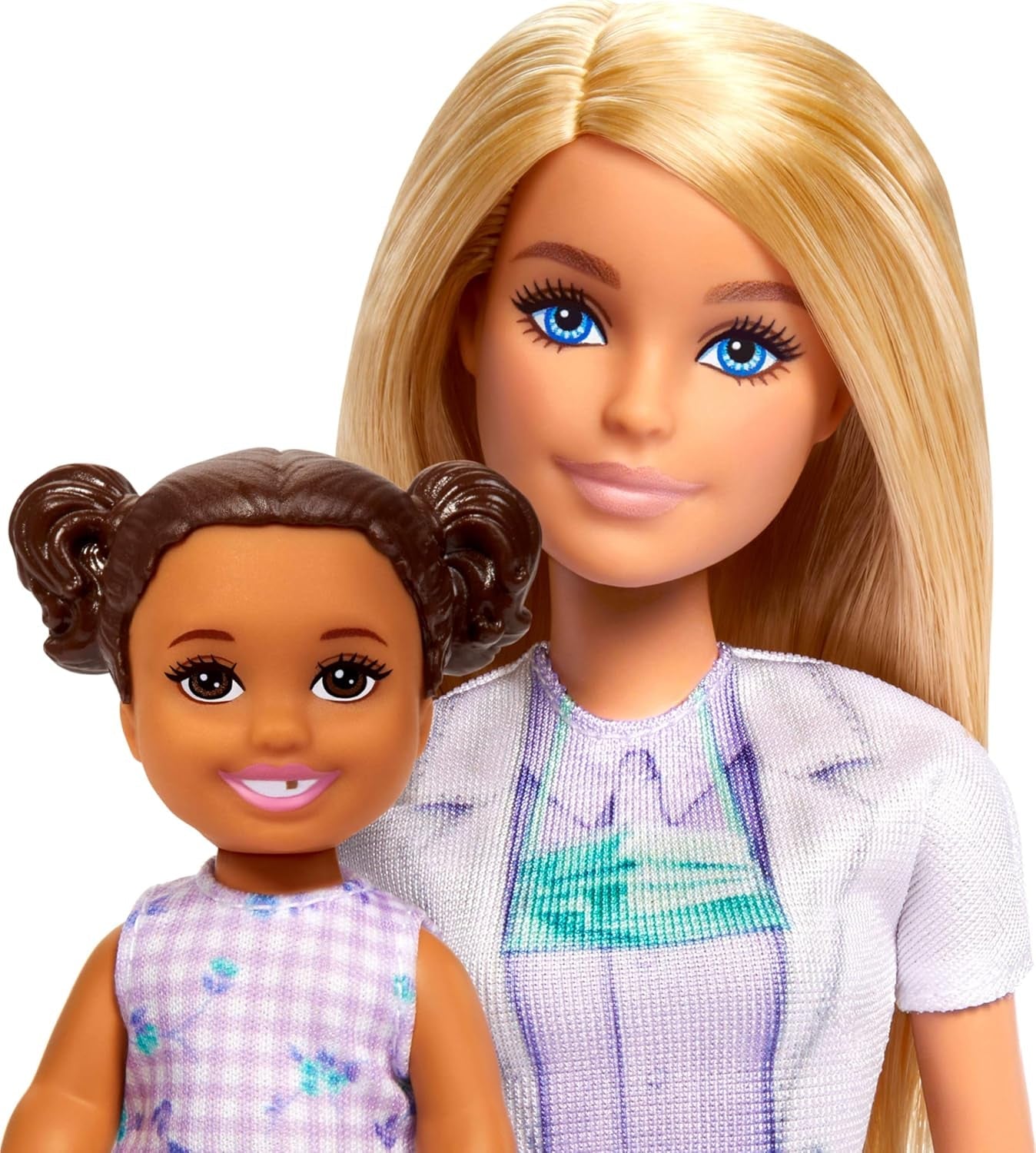 Barbie-tandläkardocka, modedocka med blont hår, blå klänning och labbrock, 1 barndocka, examenstillbehör och diverse tillbehör, JCR74