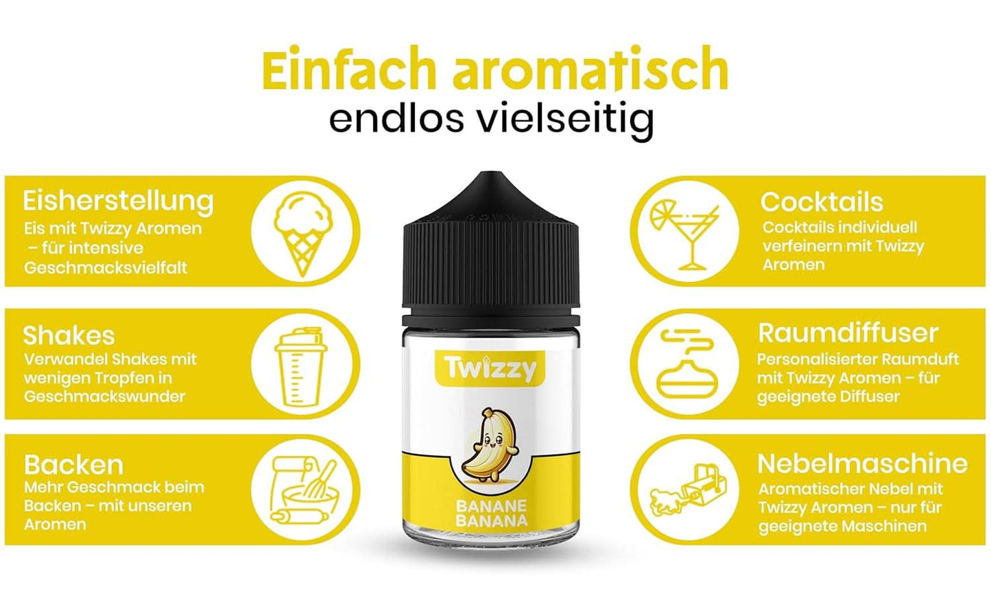 Twizzy Banana matsmak - 60 ml - Intensiv smak - Perfekt för att baka Aromas Naty Shop