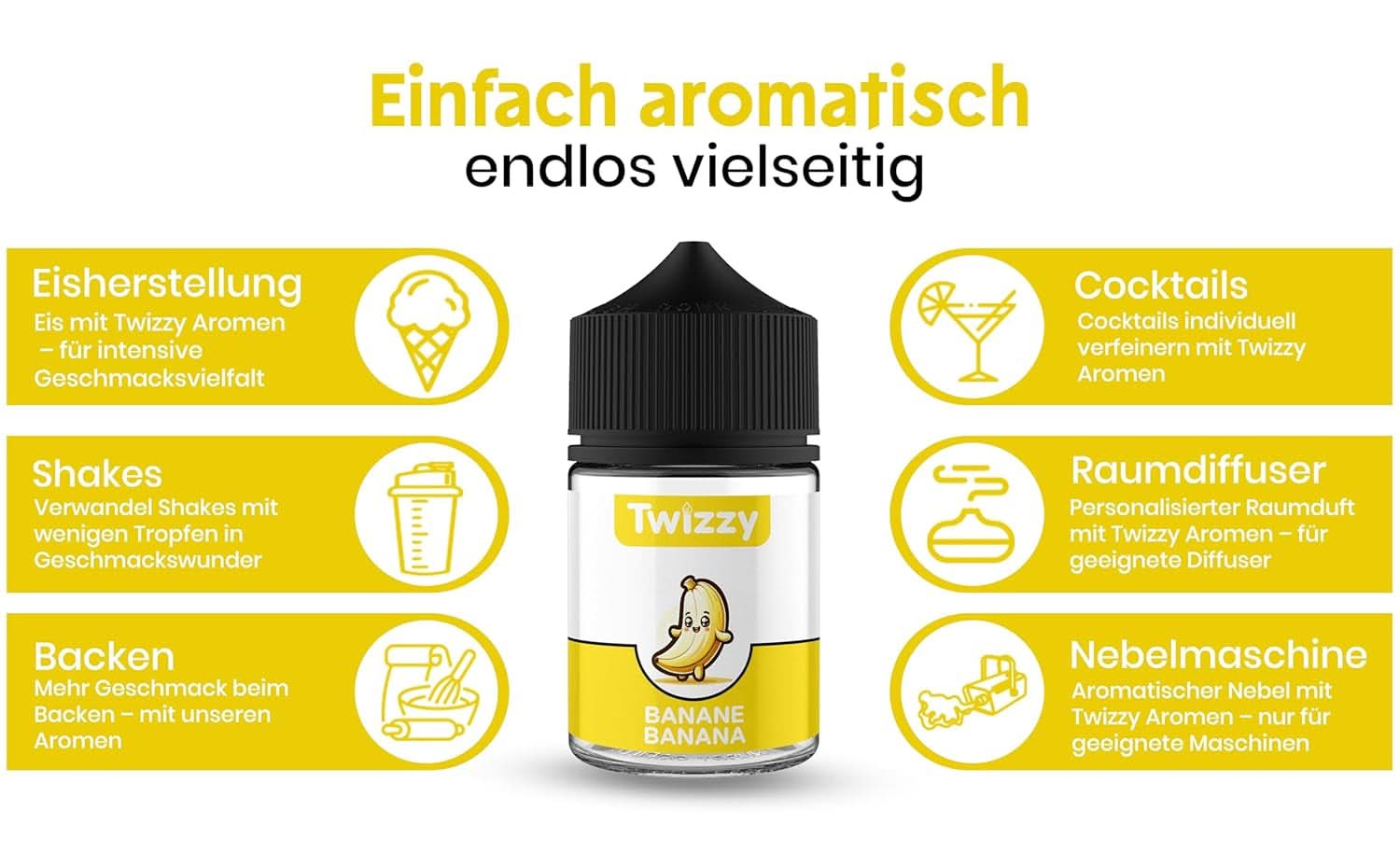 Twizzy Banana matsmak - 60 ml - Intensiv smak - Perfekt för att baka Aromas Naty Shop
