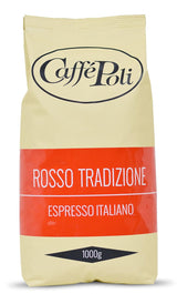 Caffè Poli Rosso | Traditionell espresso | Italienska Espressobohnen | Idealisk för Kaffeevollautomaten, Siebträger och Espressomashinen | 1 x 1 kg