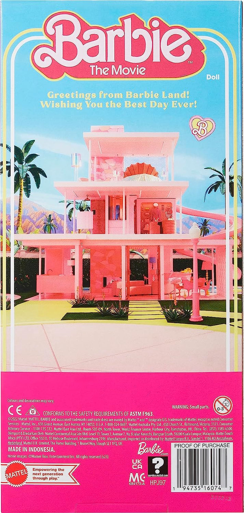 Barbie the Movie - Dockfilmsfans, Ken Doll, Samlardocka med surfbräda och sneakers, rörlig kropp, platinablont hår, lämplig som present till 3 år gamla barn, HPJ97 Naty Shop Dolls