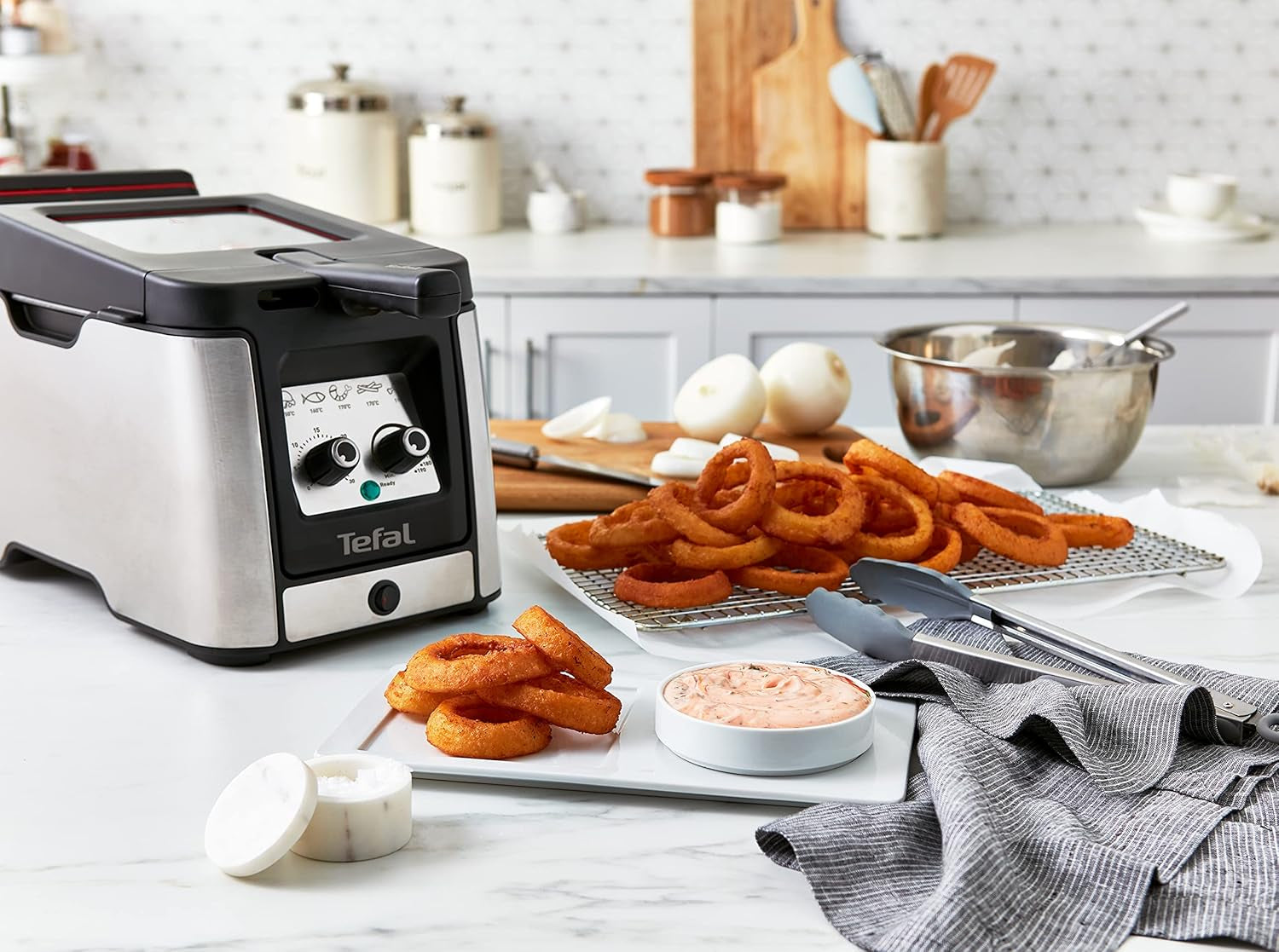 Tefal FR600D Clear Duo fritös, fritering med mindre rök och lukt, kapacitet 1,2 kg, termostat, timer, stort visningsfönster utan imma Hushållsapparater Naty Shop